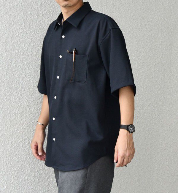 SHIPS any「【WEB限定】SHIPS any: 〈洗濯機可能〉リネン ミックス レギュラーカラー シャツ◇」|シャツ・ブラウス|ネイビー