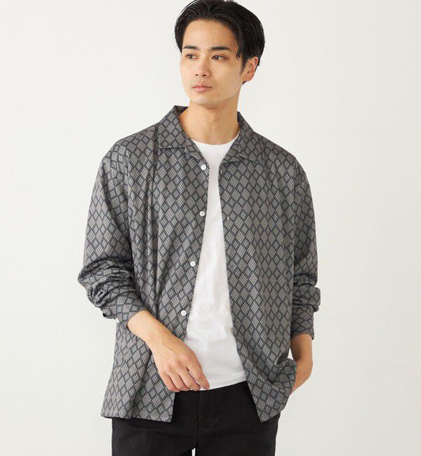 SHIPS Colors 「SHIPS Colors:〈洗濯機可能〉メッシュ プリント シャツ」|シャツ・ブラウス|