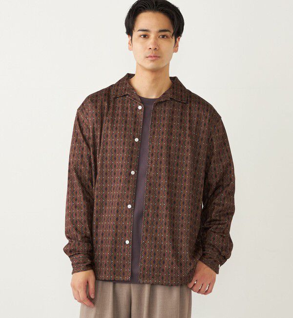 SHIPS Colors 「SHIPS Colors:〈洗濯機可能〉メッシュ プリント シャツ」|シャツ・ブラウス|