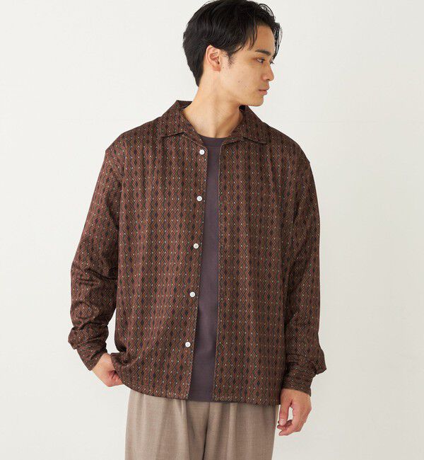 SHIPS Colors 「SHIPS Colors:〈洗濯機可能〉メッシュ プリント シャツ」|シャツ・ブラウス|