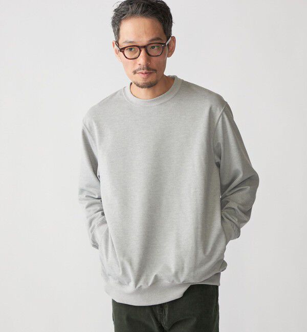 SHIPS「SHIPS:〈洗濯機可能・吸水速乾・UVカット〉AEROKNOT(R) クルーネック インレイ プルオーバー」|スウェット・ジャージ|ライトグレー