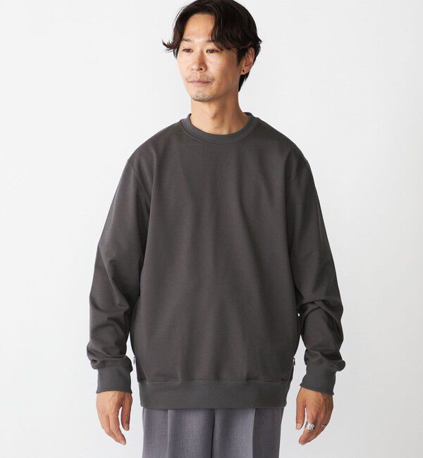 SHIPS「SHIPS:〈洗濯機可能・吸水速乾・UVカット〉AEROKNOT(R) クルーネック インレイ プルオーバー」|スウェット・ジャージ|