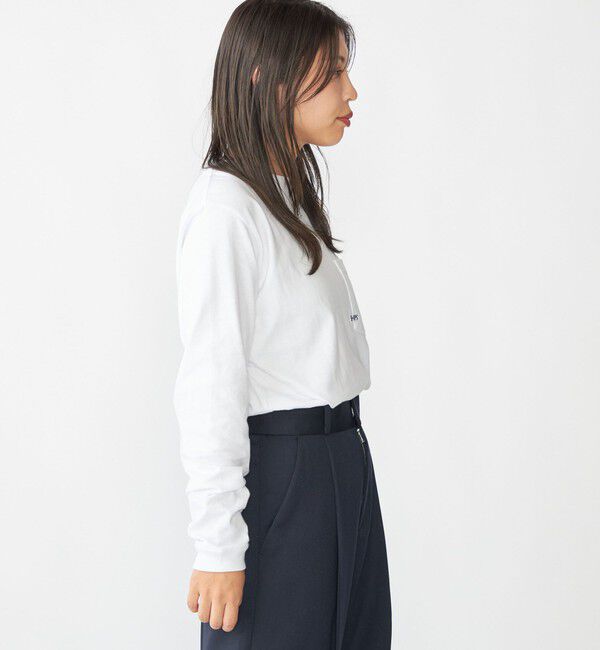 SHIPS「【WEB限定】SHIPS: マイクロ SHIPSロゴ ポケット ロングスリーブ Tシャツ (ロンT)」|Tシャツ・カットソー|