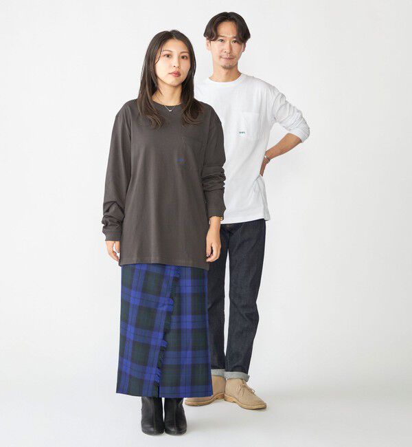 SHIPS「【WEB限定】SHIPS: マイクロ SHIPSロゴ ポケット ロングスリーブ Tシャツ (ロンT)」|Tシャツ・カットソー|