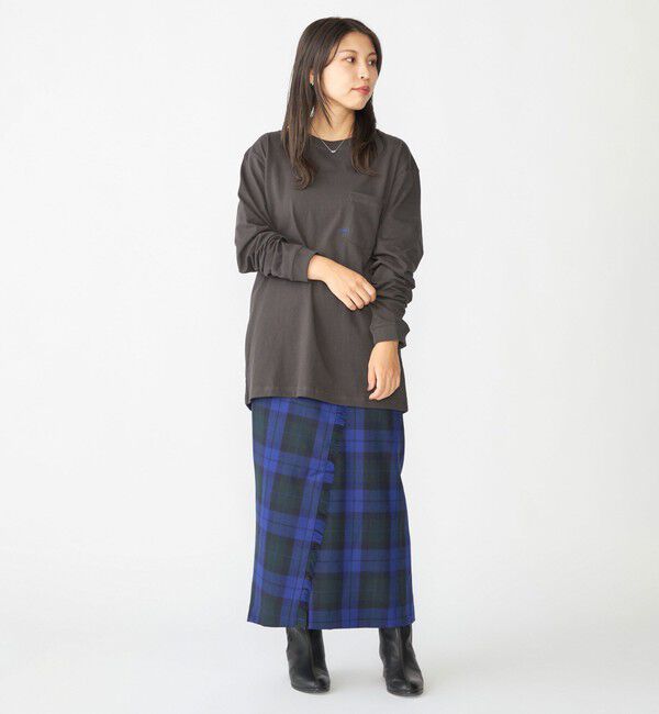 SHIPS「【WEB限定】SHIPS: マイクロ SHIPSロゴ ポケット ロングスリーブ Tシャツ (ロンT)」|Tシャツ・カットソー|