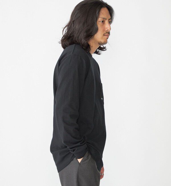 SHIPS「【WEB限定】SHIPS: マイクロ SHIPSロゴ ポケット ロングスリーブ Tシャツ (ロンT)」|Tシャツ・カットソー|