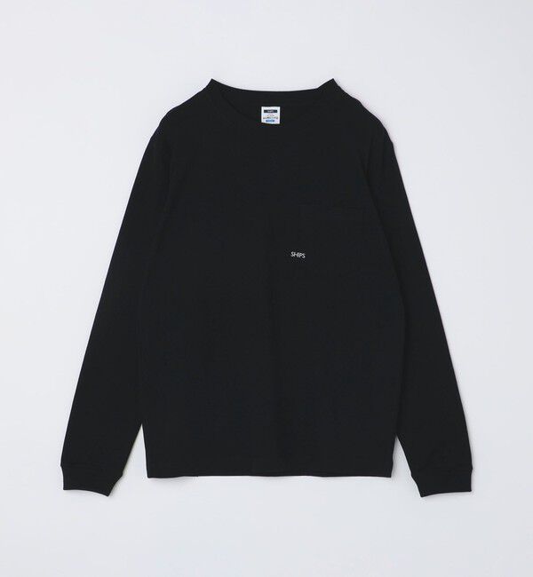 SHIPS「【WEB限定】SHIPS: マイクロ SHIPSロゴ ポケット ロングスリーブ Tシャツ (ロンT)」|Tシャツ・カットソー|