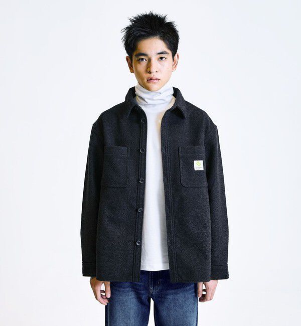 SHIPS「City Ambient Products: ライトメルトン オーバー CPOシャツ」|シャツ・ブラウス|ブラック