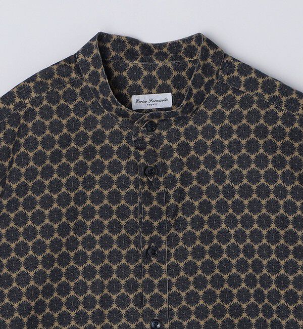 SHIPS「Errico Formicola:メダリオンプリント コーデュロイ バンドカラー プルオーバーシャツ」|シャツ・ブラウス|