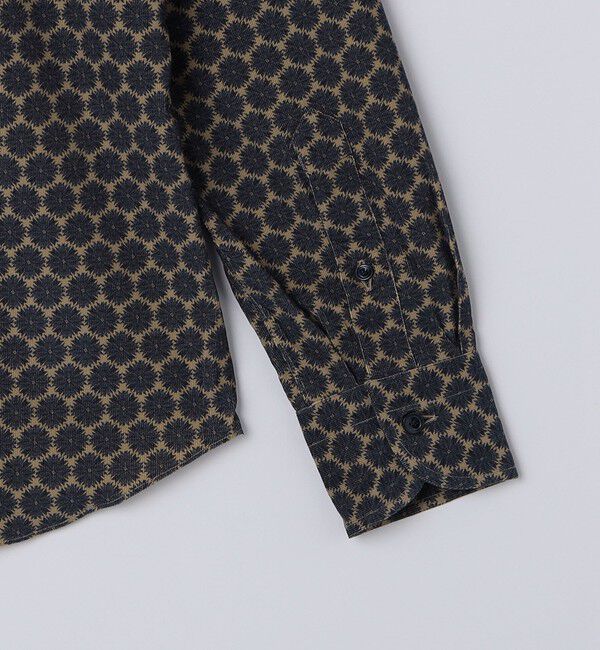 SHIPS「Errico Formicola:メダリオンプリント コーデュロイ バンドカラー プルオーバーシャツ」|シャツ・ブラウス|