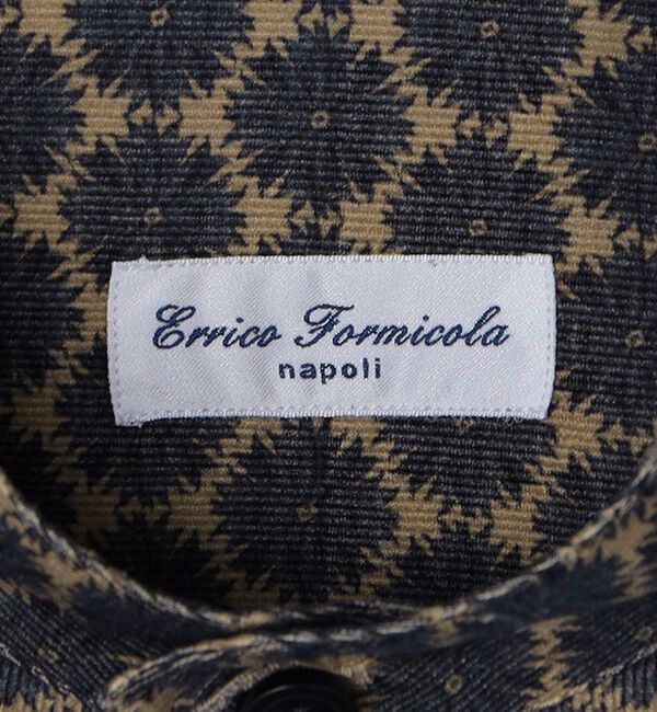 SHIPS「Errico Formicola:メダリオンプリント コーデュロイ バンドカラー プルオーバーシャツ」|シャツ・ブラウス|