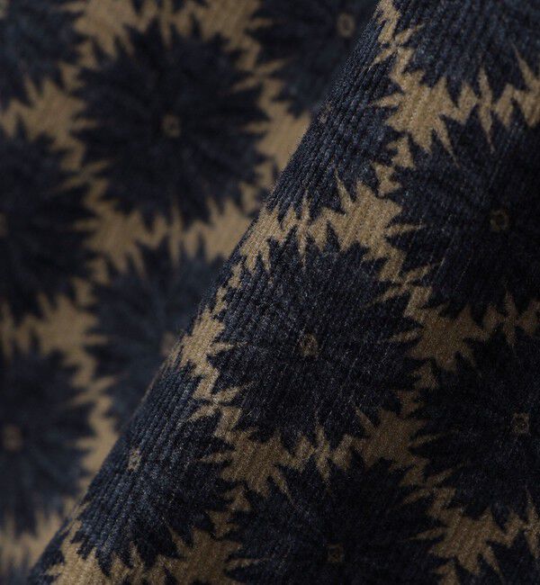 SHIPS「Errico Formicola:メダリオンプリント コーデュロイ バンドカラー プルオーバーシャツ」|シャツ・ブラウス|