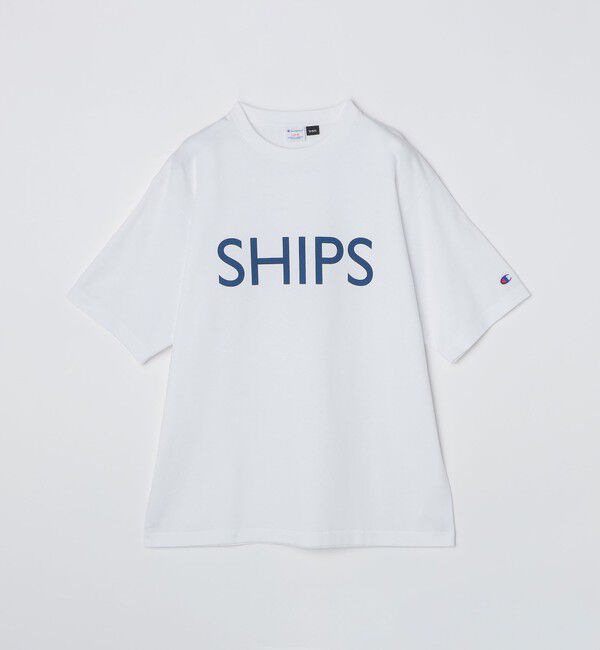 SHIPS「【SHIPS別注】Champion: SHIPS ロゴ プリント Tシャツ」|Tシャツ・カットソー|