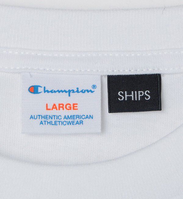 SHIPS「【SHIPS別注】Champion: SHIPS ロゴ プリント Tシャツ」|Tシャツ・カットソー|