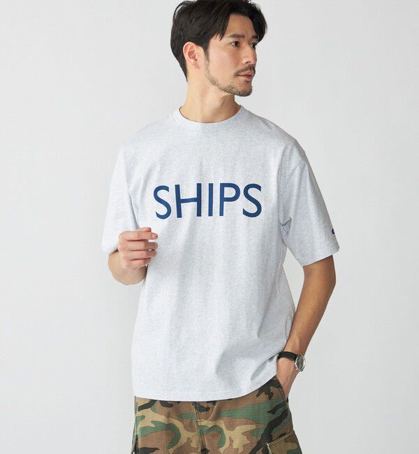 SHIPS「【SHIPS別注】Champion: SHIPS ロゴ プリント Tシャツ」|Tシャツ・カットソー|