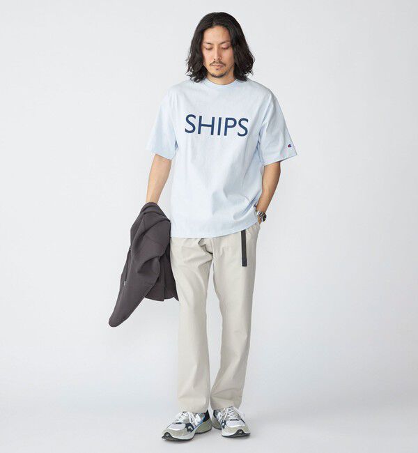 SHIPS「【SHIPS別注】Champion: SHIPS ロゴ プリント Tシャツ」|Tシャツ・カットソー|