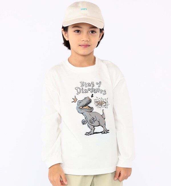 SHIPS KIDS「SHIPS KIDS:100～130cm / ダイナソー チェンジ 長袖 TEE」|Tシャツ・カットソー|