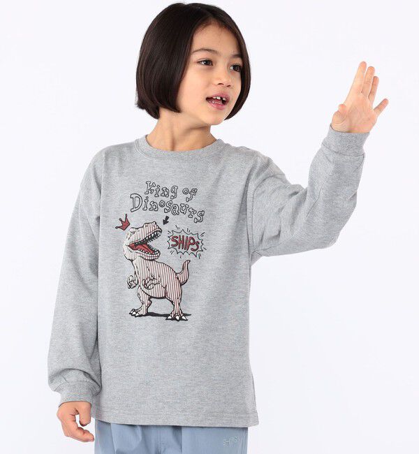 SHIPS KIDS「SHIPS KIDS:100～130cm / ダイナソー チェンジ 長袖 TEE」|Tシャツ・カットソー|