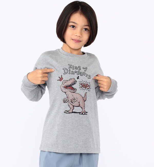 SHIPS KIDS「SHIPS KIDS:100～130cm / ダイナソー チェンジ 長袖 TEE」|Tシャツ・カットソー|