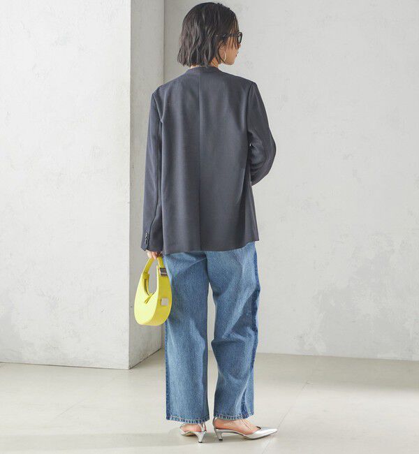 SHIPS for women「〈手洗い可能〉Asami 麻調合繊 カラーレス ジャケット」|ノーカラージャケット|