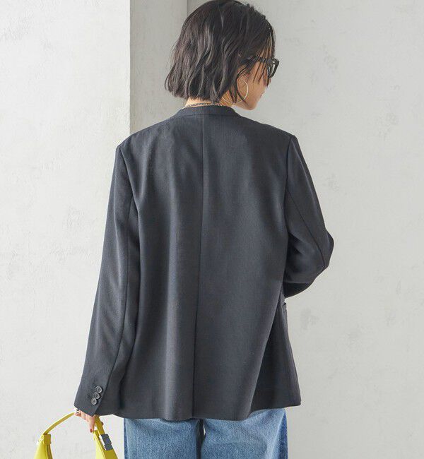 SHIPS for women「〈手洗い可能〉Asami 麻調合繊 カラーレス ジャケット」|ノーカラージャケット|