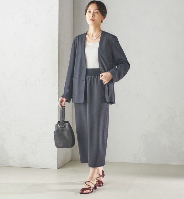 SHIPS for women「〈手洗い可能〉Asami 麻調合繊 カラーレス ジャケット」|ノーカラージャケット|