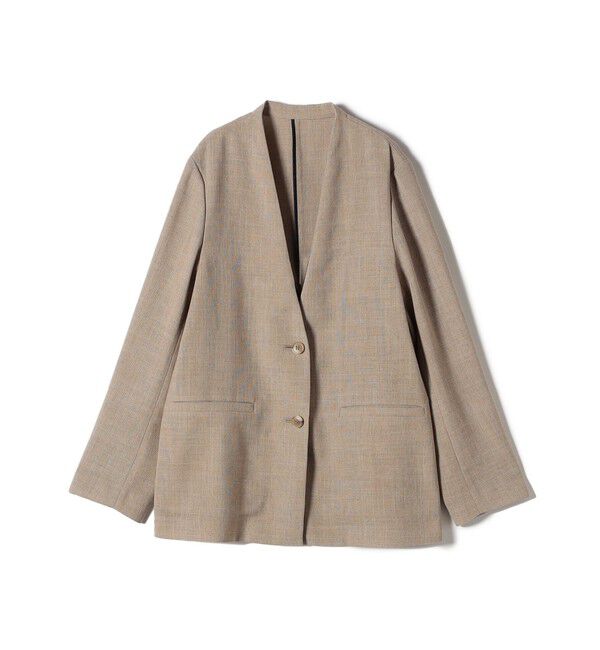 SHIPS for women「〈手洗い可能〉Asami 麻調合繊 カラーレス ジャケット」|ノーカラージャケット|
