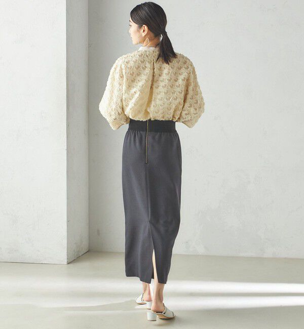 SHIPS for women「〈手洗い可能〉Asami 麻調合繊 ウエスト リブ タイト スカート」|タイト|