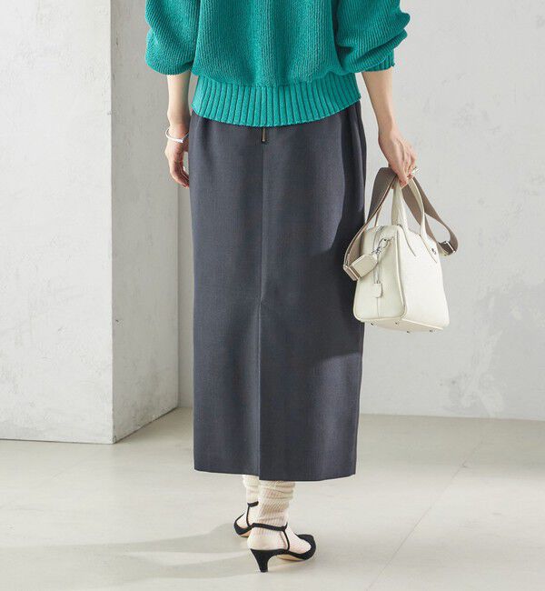 SHIPS for women「〈手洗い可能〉Asami 麻調合繊 ウエスト リブ タイト スカート」|タイト|
