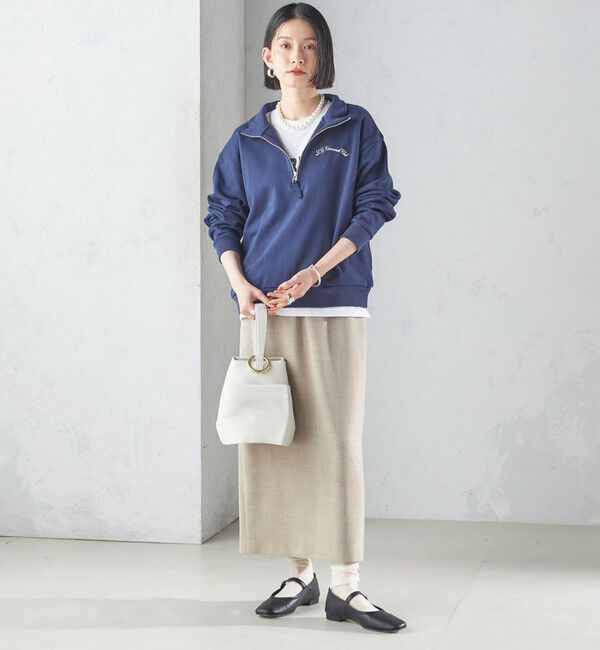 SHIPS for women「〈手洗い可能〉Asami 麻調合繊 ウエスト リブ タイト スカート」|タイト|