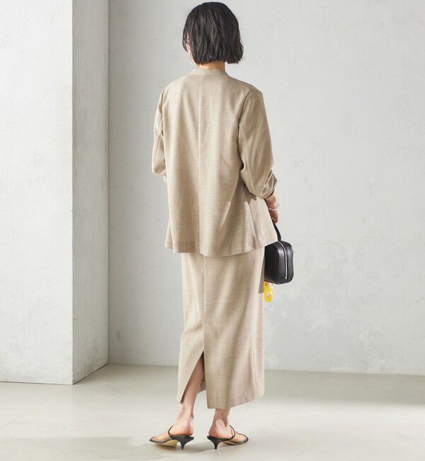 SHIPS for women「〈手洗い可能〉Asami 麻調合繊 ウエスト リブ タイト スカート」|タイト|