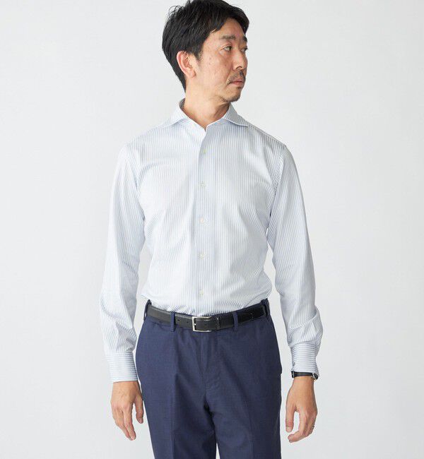 SHIPS「SHIPS: ジャージー ロンドンストライプ ワンピースカラー シャツ」|シャツ・ブラウス|