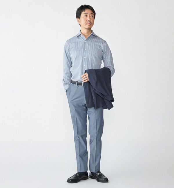 SHIPS「SHIPS: ジャージー ロンドンストライプ ワンピースカラー シャツ」|シャツ・ブラウス|