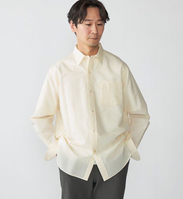 SHIPS「SHIPS: レギュラーカラー エアリー コットン ロングスリーブ シャツ」|シャツ・ブラウス|クリーム