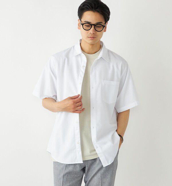 SHIPS Colors 「SHIPS Colors:リネン COOLMAX(R) ミックス ショートスリーブ シャツ◇」|シャツ・ブラウス|ライトホワイト