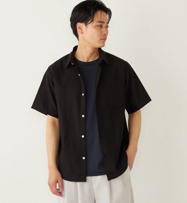 SHIPS Colors 「SHIPS Colors:リネン COOLMAX(R) ミックス ショートスリーブ シャツ◇」|シャツ・ブラウス|ブラック
