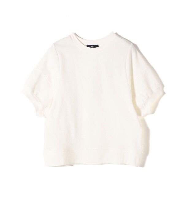 SHIPS Colors 「SHIPS Colors:〈洗濯機可能〉ミニ裏毛 デザインスリーブ トップス」|Tシャツ・カットソー|オフホワイト