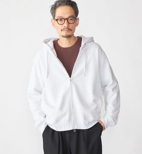 SHIPS「SHIPS: コットン ウール ジップ パーカー」|パーカー|ライトグレー