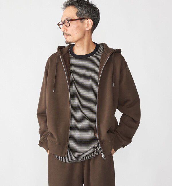 SHIPS「SHIPS: コットン ウール ジップ パーカー」|パーカー|ブラウン