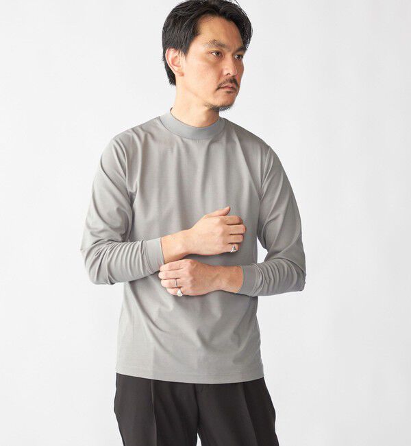 SHIPS「【WEB限定】SHIPS: ポンチ モックネック ロングスリーブ Tシャツ」|Tシャツ・カットソー|