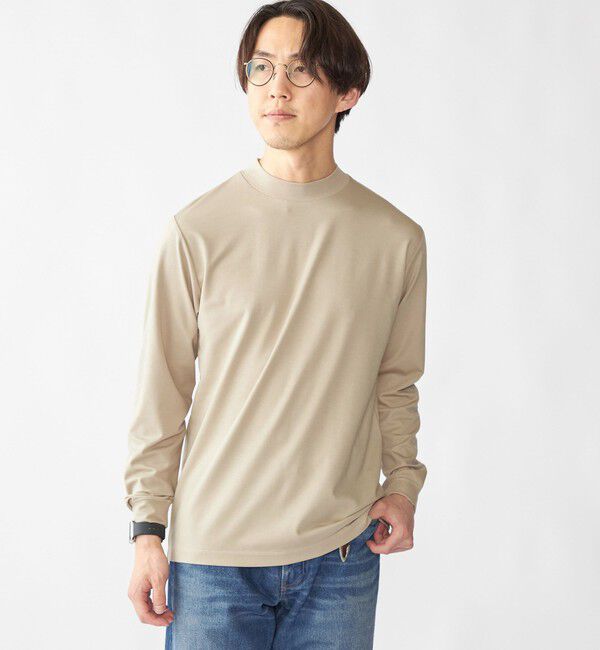 SHIPS「【WEB限定】SHIPS: ポンチ モックネック ロングスリーブ Tシャツ」|Tシャツ・カットソー|