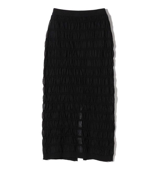 SHIPS Colors 「SHIPS Colors:シャーリング ニット タイト スカート」|タイト|ブラック