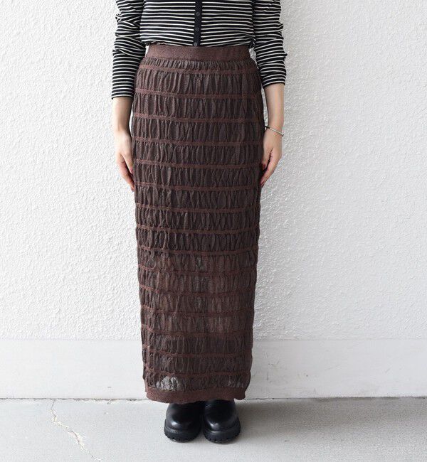 SHIPS Colors 「SHIPS Colors:シャーリング ニット タイト スカート」|タイト|