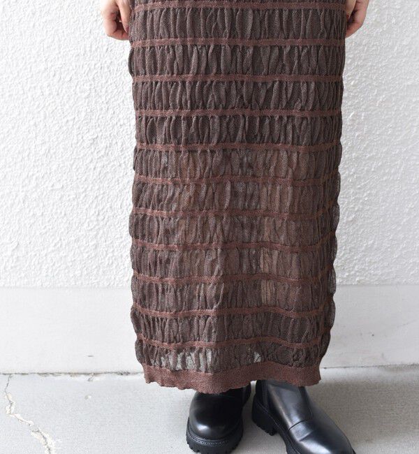 SHIPS Colors 「SHIPS Colors:シャーリング ニット タイト スカート」|タイト|