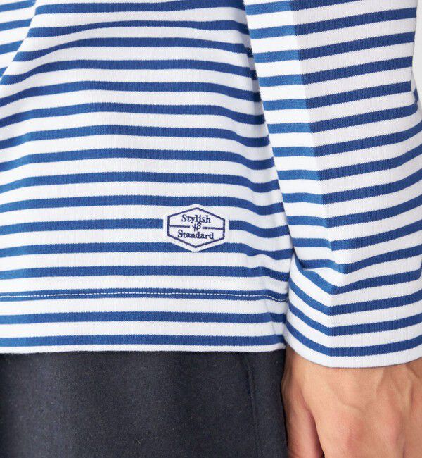 SHIPS「【WEB限定】SHIPS: バスク ボーダー ボートネック ワンポイントワッペン ロングスリーブ Tシャツ」|Tシャツ・カットソー|