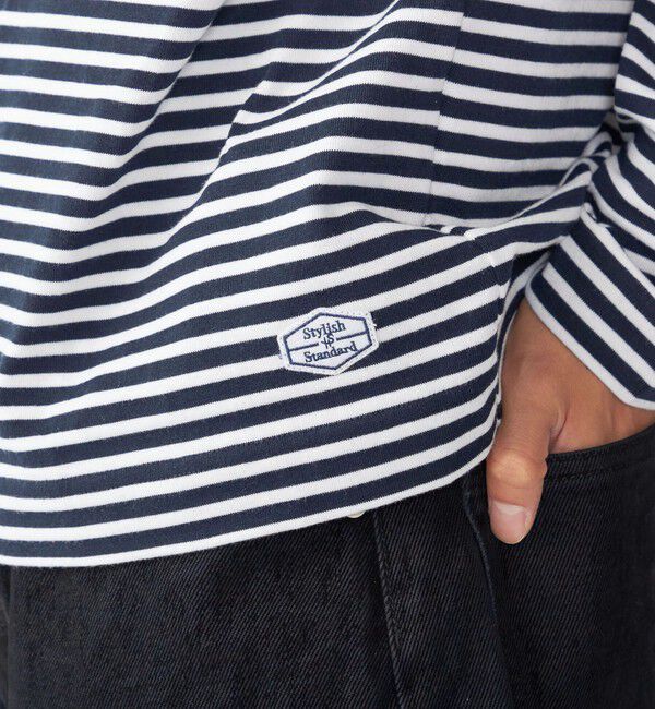 SHIPS「【WEB限定】SHIPS: バスク ボーダー ボートネック ワンポイントワッペン ロングスリーブ Tシャツ」|Tシャツ・カットソー|