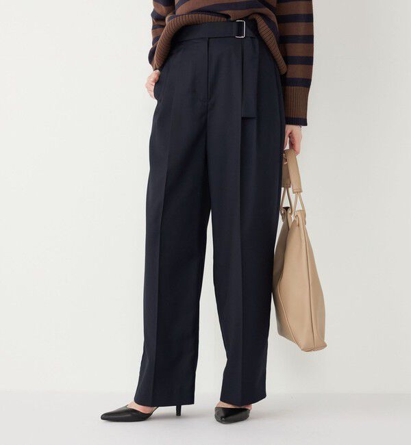 SHIPS Colors 「SHIPS Colors:〈手洗い可能〉TR ベルテッド タック パンツ」|その他|