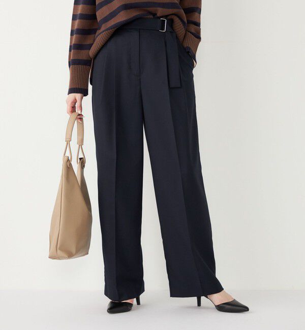 SHIPS Colors 「SHIPS Colors:〈手洗い可能〉TR ベルテッド タック パンツ」|その他|