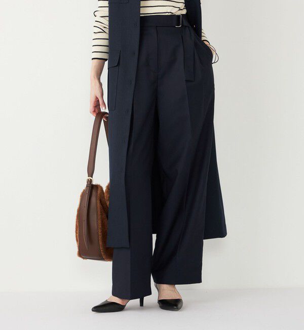 SHIPS Colors 「SHIPS Colors:〈手洗い可能〉TR ベルテッド タック パンツ」|その他|