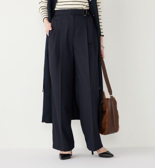 SHIPS Colors 「SHIPS Colors:〈手洗い可能〉TR ベルテッド タック パンツ」|その他|